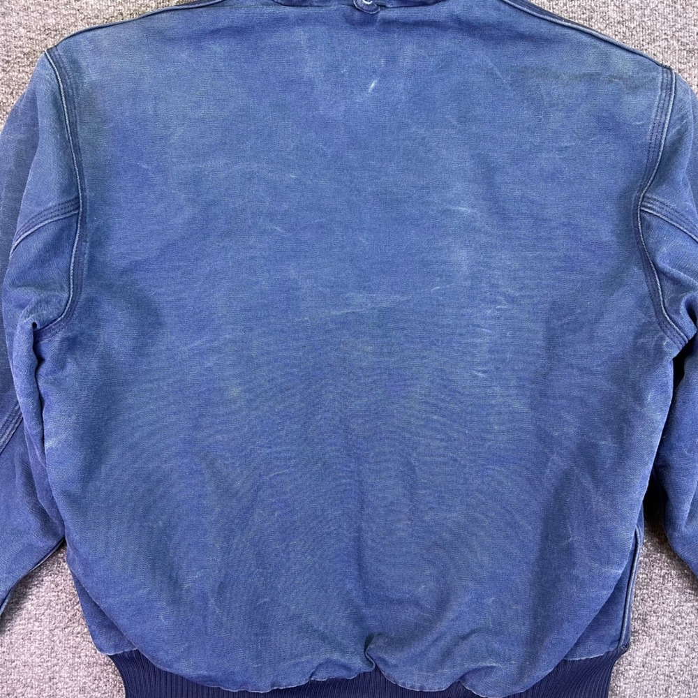 Carhartt J04 NVY Coat Mens L Navy Blue Workwear Vintage Thermal Hooded Canvas - Picture 15 of 16